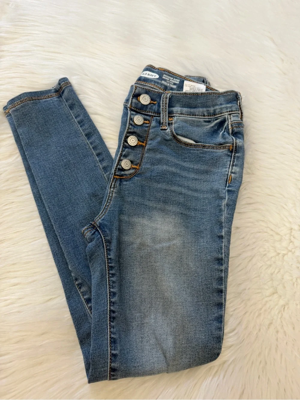 Old Navy High-Rise Rock Star Button-Fly Super Skinny Jeggings Jeans Sz 10